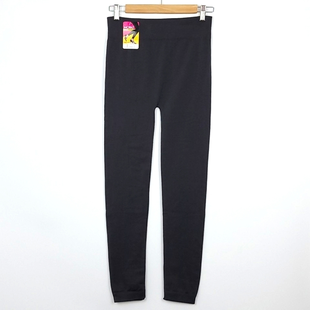 NWT Mopas Women's Dark Grey Taupe Soft Fleece Lined Leggings Stretch Size S/M